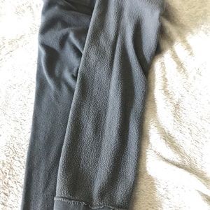 Gray fleece lined footless tights
